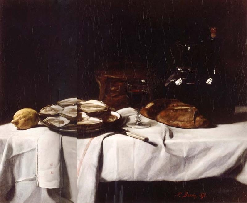 Francois Bonvin Still life with Lemon and Oysters